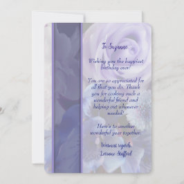 Convites Lavender Blue Spring Rose Floral Birthday Card