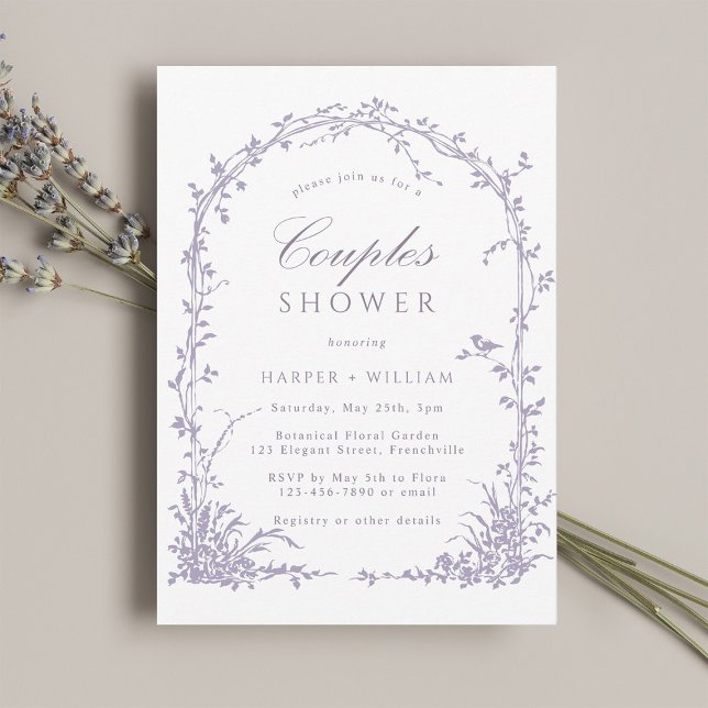 Convites Lavender Botanical Arch Garden Couples Shower (Criador carregado)