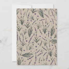 Convites Lavender Botanical Pattern Invitation