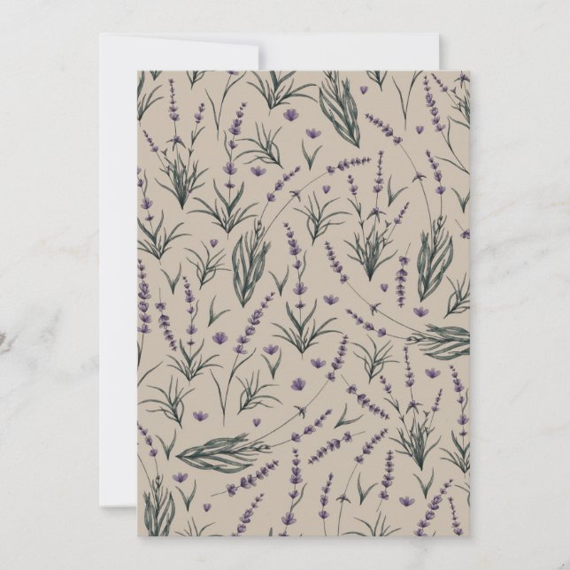 Convites Lavender Botanical Pattern Invitation (Frente)