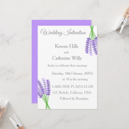 Convites Lavender Botanical Wedding Invitation