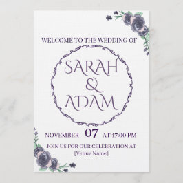 Convites Lavender Floral All-in-One Wedding Invite