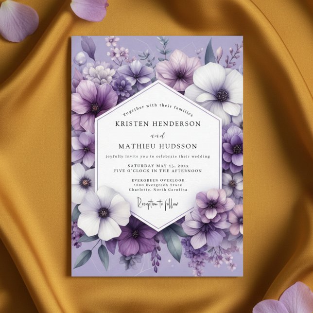 Convites Lavender Floral Ethereal Wedding (Criador carregado)