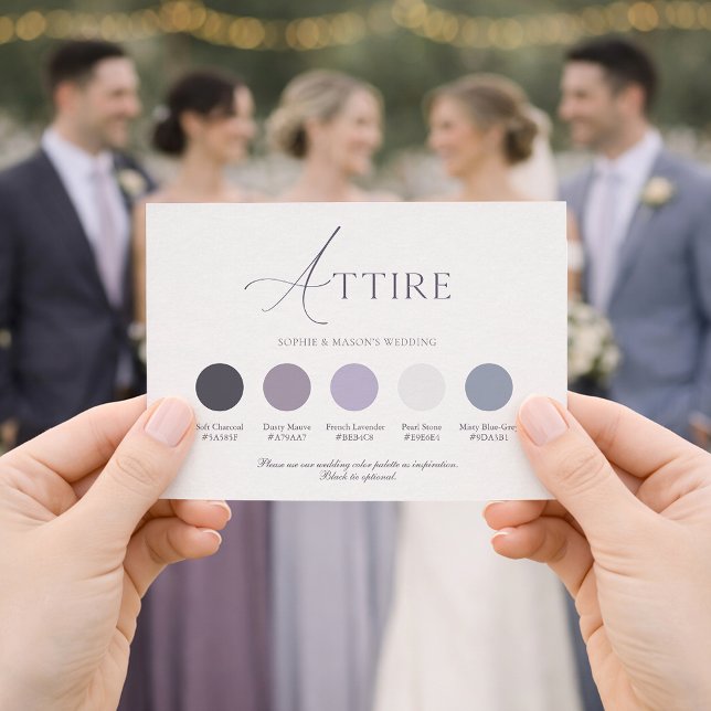 Convites Lavender Floral Wedding Attire Card (Criador carregado)