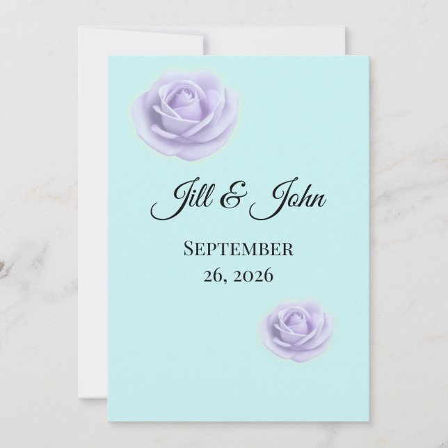 Convites  Lavender Floral Wedding Invitation (Frente)