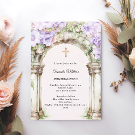 Convites Lavender florals arch girl Confirmation