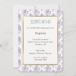 Convites Lavender Flowers Birthday