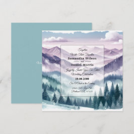 Convites Lavender Frost in the Alpine Mist Wedding