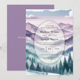 Convites Lavender Frost in the Alpine Mist Wedding