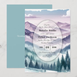 Convites Lavender Frost in the Alpine Mist Wedding