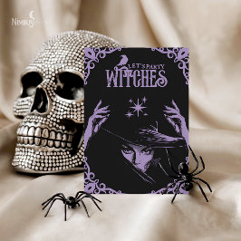 Convites Lavender Gothic Witchy Halloween Flat Invitation