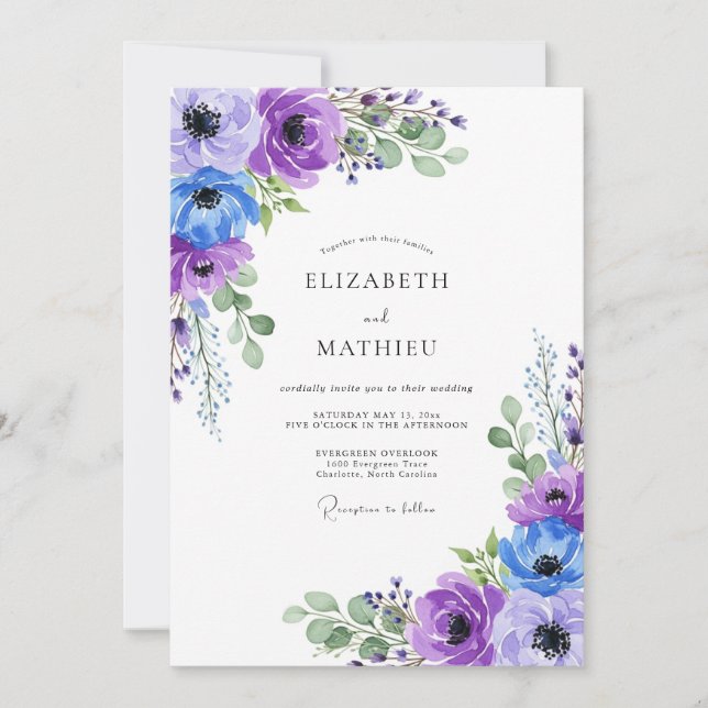 Convites Lavender Graceful Spring Wedding (Frente)