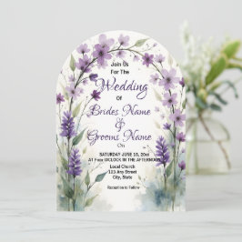 Convites Lavender Lilac Floral Arch Wedding Watercolor