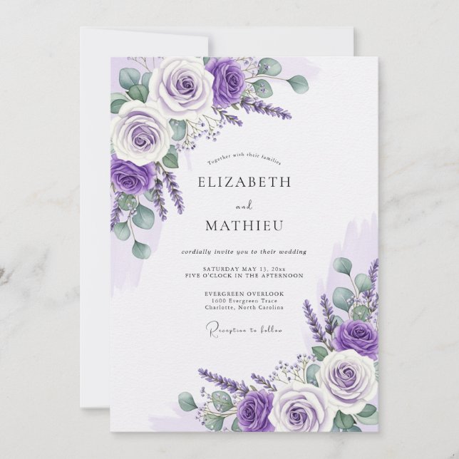 Convites Lavender Luminous Spring Wedding (Frente)