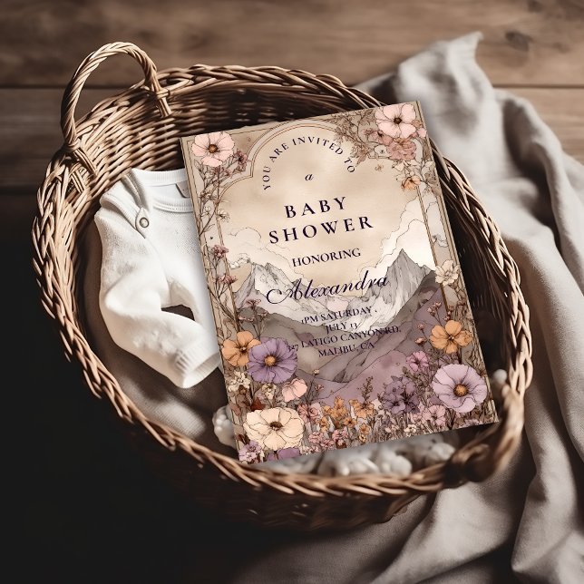 Convites Lavender Meadow Peaks Baby Shower (Criador carregado)