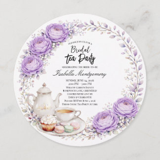 Convites Lavender Palette Tea Party Bridal Shower