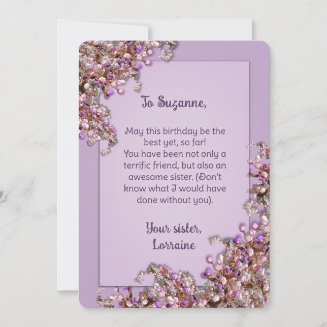 Convites Lavender Pink Spring Lilacs Birthday Card (Frente)