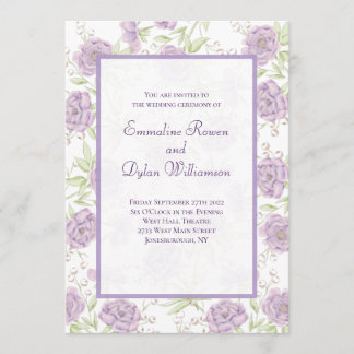 Convites Lavender Purple Rose Wedding