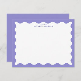 Convites Lavender Purple Wavy Frame Note Card