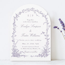 Convites  Lavender Romantic Botanical Garden Wedding Arch
