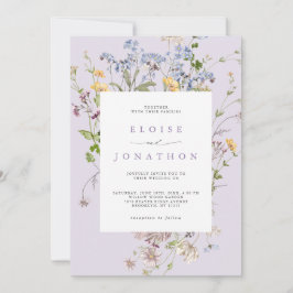 Convites Lavender Spring Wildflower Meadow Garden Wedding