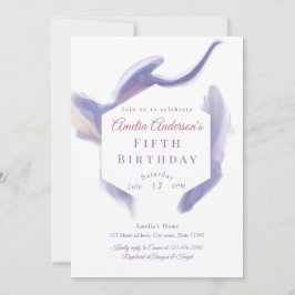 Convites Lavender Watercolor Abstract Birthday Invitation