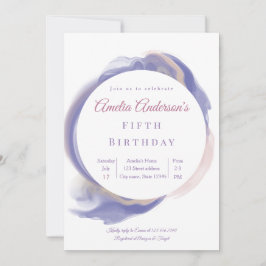 Convites Lavender Watercolor Abstract Birthday Invitation
