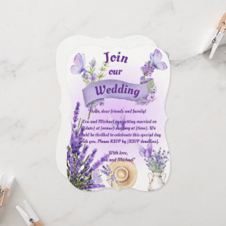 Convites Lavender Wedding Invitation
