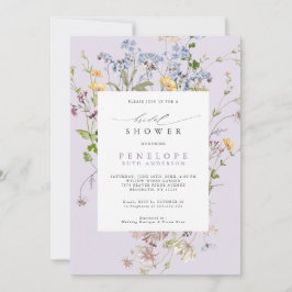 Convites Lavender Wildflower Meadow Garden Bridal Shower