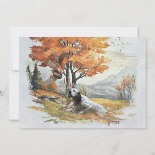 Convites "Laverack" O Setter Inglês caçando