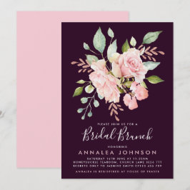 Convites Lavish Pink & EggPlant Rosa Bridal Brunch