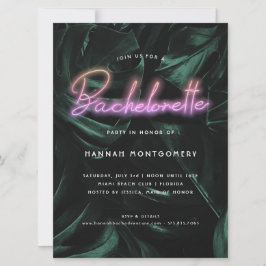 Convites Lavish Tropical Palms | Bachelorette Neon Lights