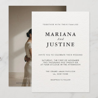 Convites Layout de Foto de Casamento de Inverno Minimalista