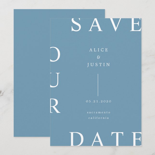 Convites layout ultra moderno Salvar data (Frente/Verso)