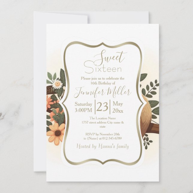 Convites Lazy sloth sleeping on a branch cartoon            (Frente)