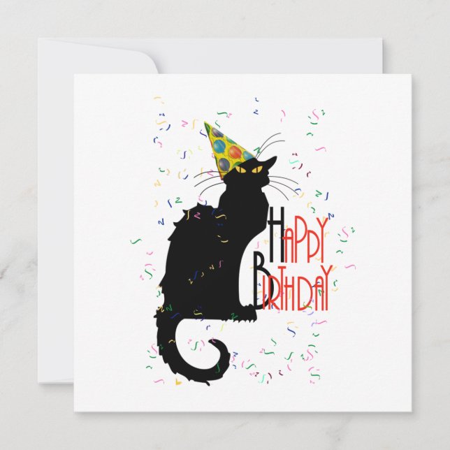 Convites Le Chat Noir - FELIZ ANIVERSÁRIO! (Frente)