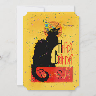 Convites Le Chat Noir - Feliz Aniversário Saudações