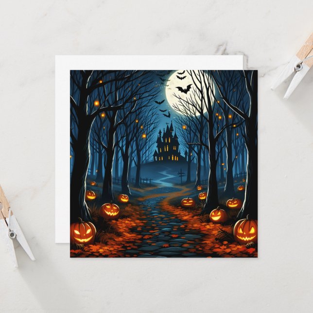 Convites Le chemin de la forêt hantée- Halloween (Frente/Verso In Situ)