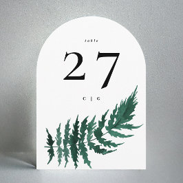 Convites Leafy Modern Watercolor Arch Table Number