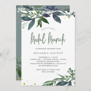 Convites Leafy Watercolor   Bridal Brunch