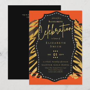 Convites Leah G Bonito Girly Bachelorette Glam Animal Print