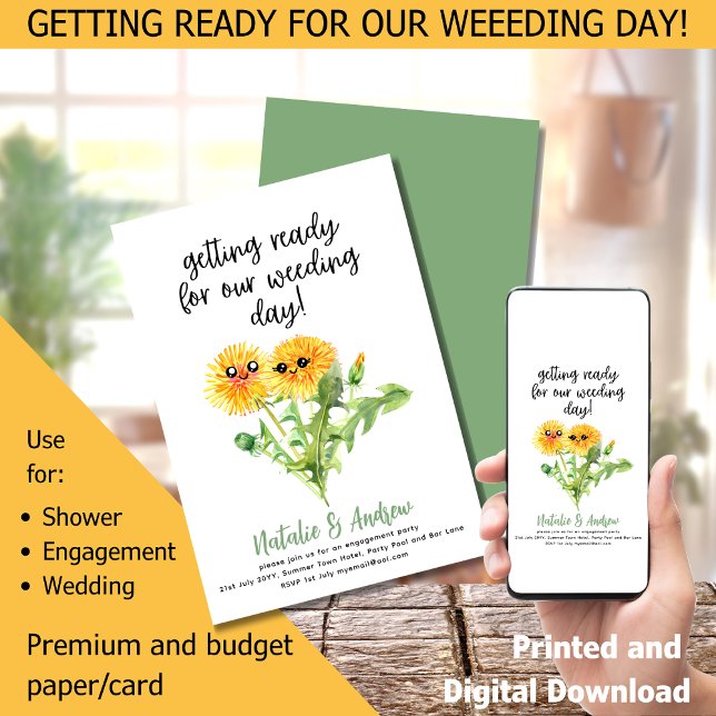 Convites Leah G Engraçada Dandélions de Chá de panela de Ve (Criador carregado)