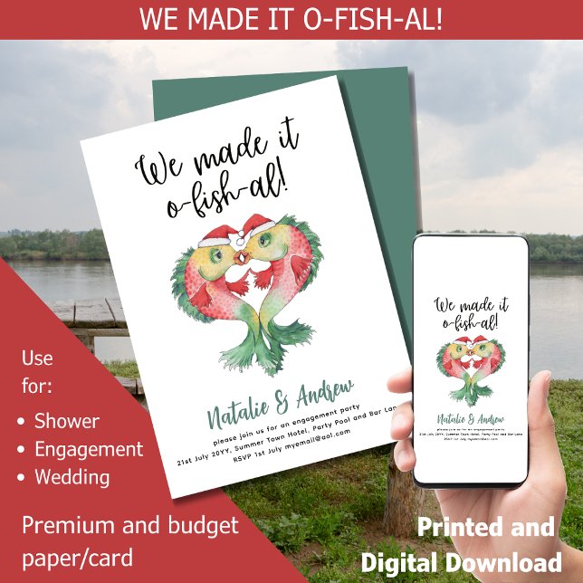 Convites Leah G Engraçados Peixes de Chá de panela de Verão (Criador carregado)