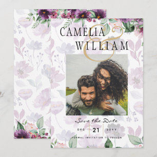 Convites LeahG Ameixa Roxa Fruta Floral Casamento Outono In