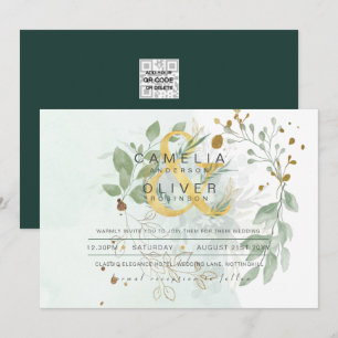 Convites Leahg Eucalyptus Greenery Dourado Casamento CÓDIGO
