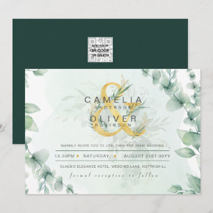 Convites Leahg Eucalyptus Greenery Dourado Casamento CÓDIGO