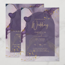 LeahG Ink Ombre Roxo Lavanda Dourado Casamento