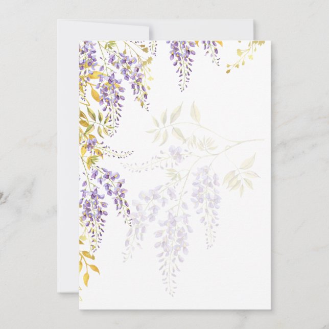Convites LeahG Roxo Dourado Modelo WISTERIA (Frente)