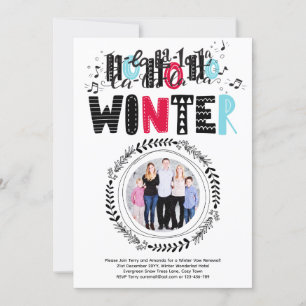 Convites LeahG Winter Folkart Photo Vow Renewal ou Wedding