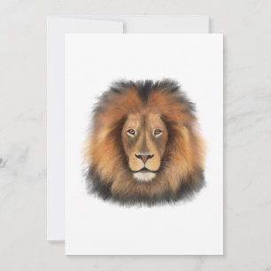 Convites leão aquarela Leo rei safari animal selva gato
